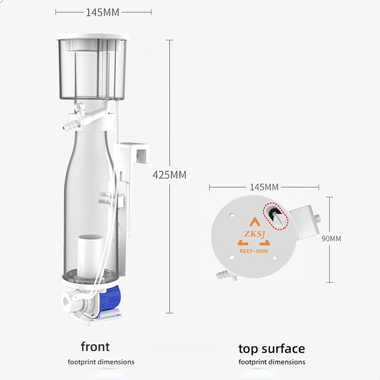 ZKSJ Reef-80in Mini DC Protein - Protein Skimmer Hang On 评论和价格
