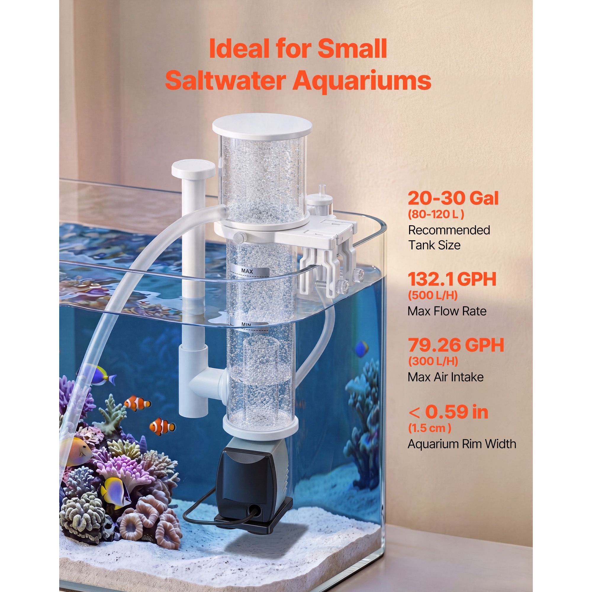 Protein Skimmer for 20-30 Gal  - Protein Skimmer Hang On 评论和价格